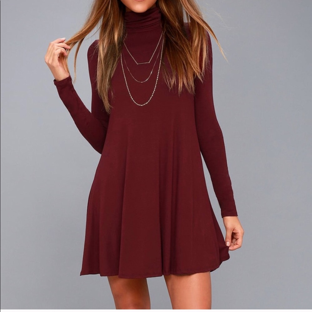 Lulus Wine Red Swing Dress